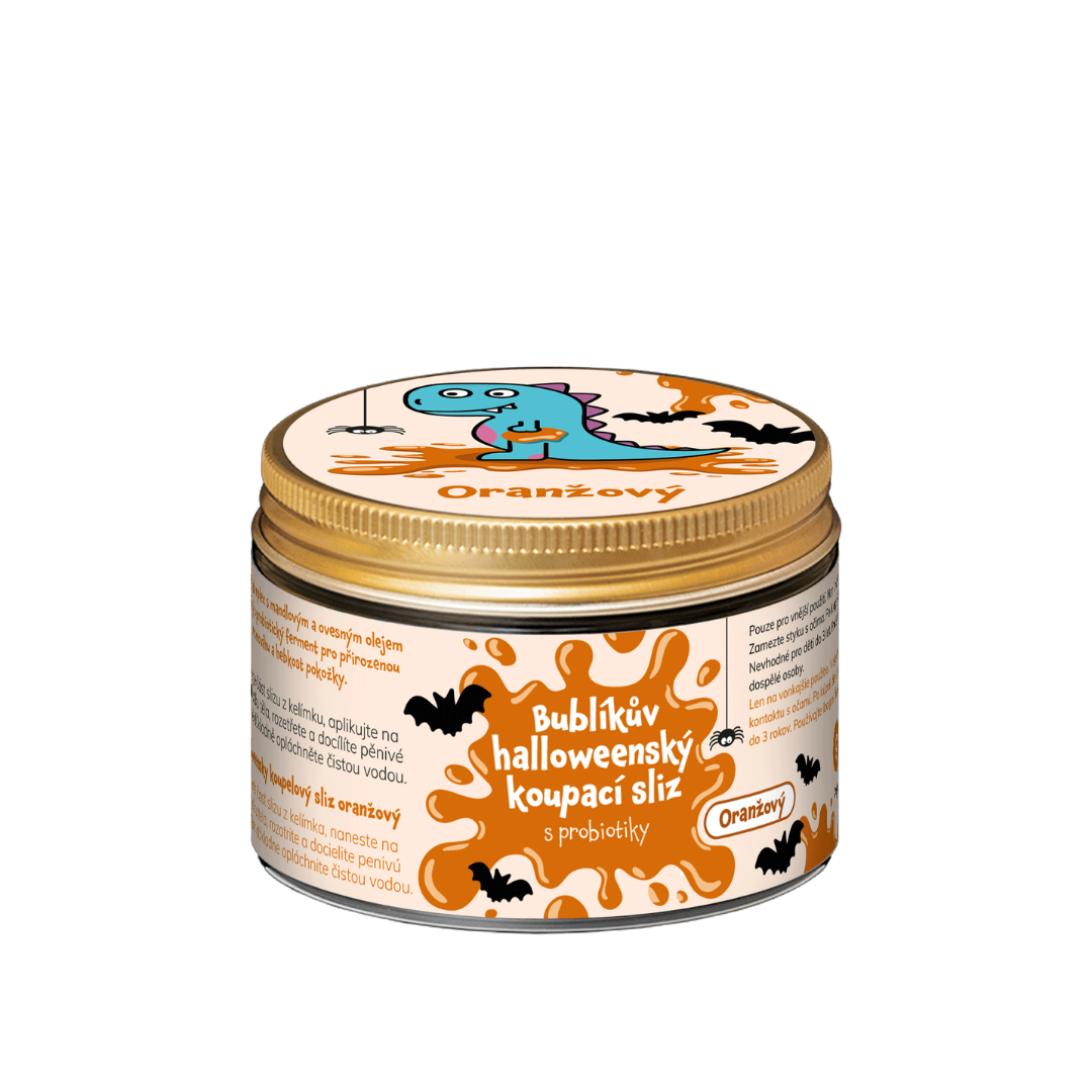Bublíkův halloweenský koupací sliz s probiotiky - ORANŽOVÁ 140 g