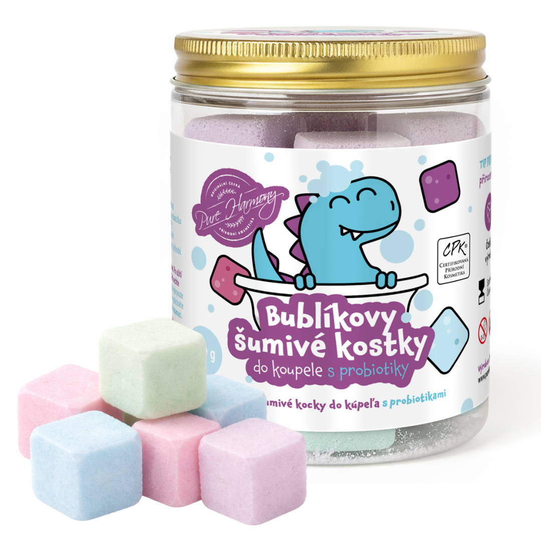 Bublíkovy šumivé kostky do koupele s probiotiky 180 g